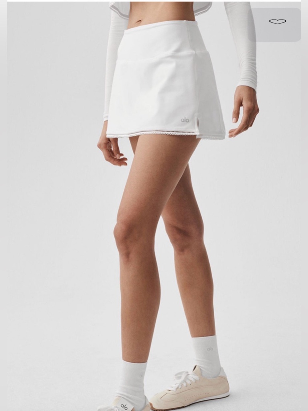 NWT Alo Yoga Alosoft Affection Tennis Skort (Built-In Shorts) White XS - Picture 2 of 9